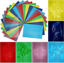 Colorful Sun Print Paper Kit, 24 Sheets Thick Cyanotype Papers with 1 Sheet A...