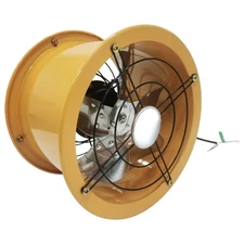 220V Exhaust Fan Cylinder Pipe Fan Wall Mounted Ventilator Draft Fan 10'' 120W