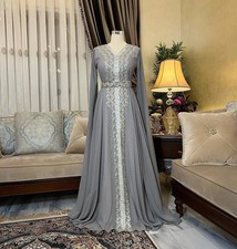 Designer Kaftan Gown Long Moroccan Maxi Embroidery Dubai Dress Abaya Fancy Dress