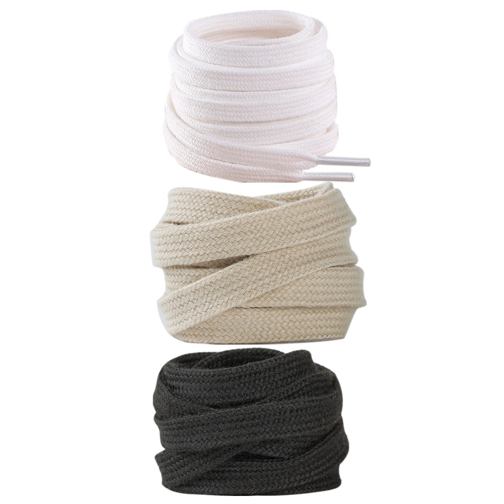APL 3 paia lacci 100 cm puro cotone semplici piatti lacci tela lacci scarpe lacci