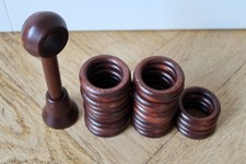 24 Holz-Vorhangringe für 20 mm Gardinenstangen Nußbaum, Gardinenringe