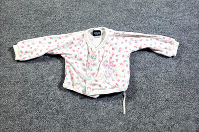 Honors Cardigan Sweater Infant 6-9Month White Cotton Ducks Floral All-Over Print