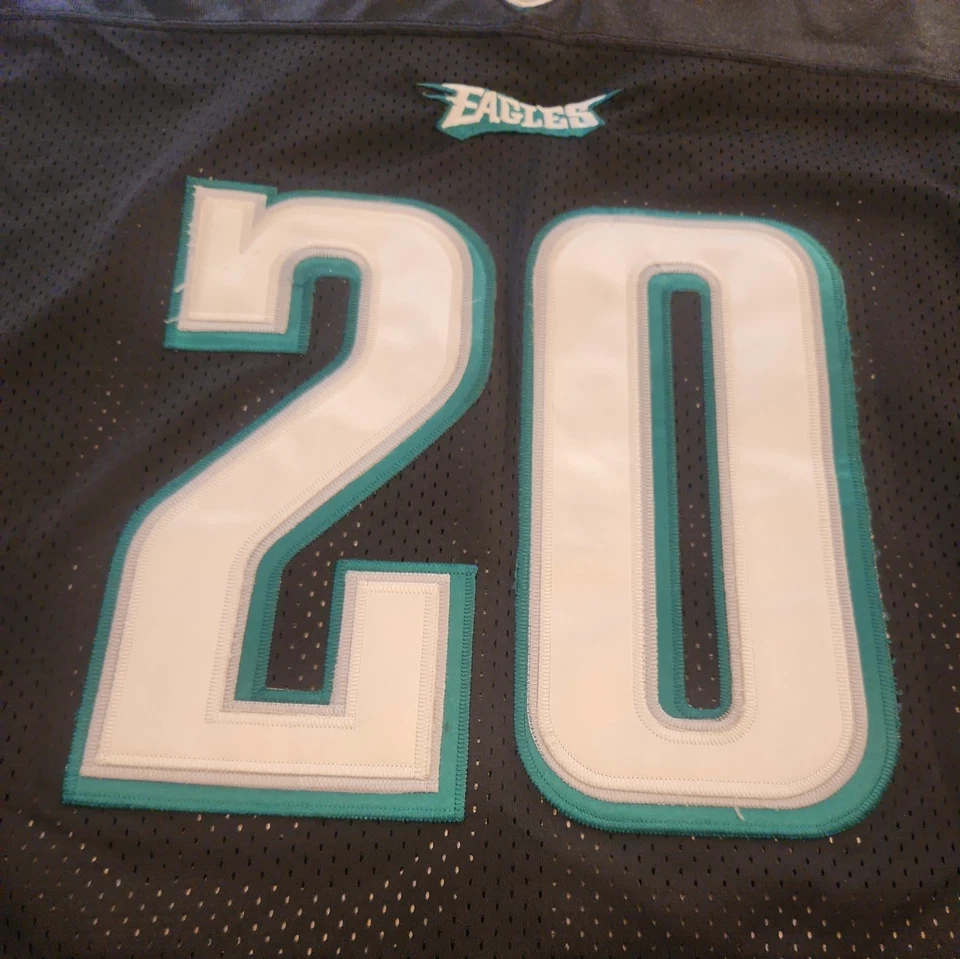  Camiseta de fútbol americano de colección Philadelphia Eagles para hombre 54 Reebok negra verde #20 Dawkins  Foto 3 de 4