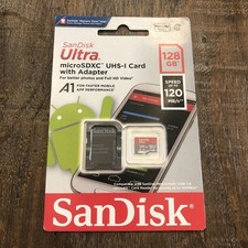 SanDisk Ultra 128GB Micro SDHX UHS-I Memory Card w/Adapter up to 120 MB/s Speed