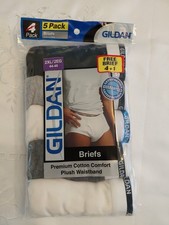 Gildan Mens Briefs Black/Gray/white 5 Pack Size 2XL 44-46 Premium Cotton