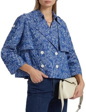 Size M - Derek Lam 10 Crosby Elijah Ctopped Blue Jacket