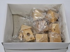 Box 7 VTG Zims Unfinished Wood Miniature Birdhouse with Bird for Crafts Painting