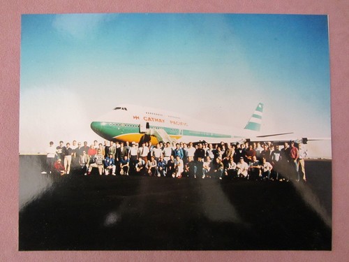 Vintage Boeing 747 Airplane Photo * Cathay Pacific Airways w Employees People