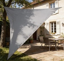 HAIKUS Riesen Sonnensegel Grau, Dreieck 520cm Premium HDPE UV Sonnenschutz Neu