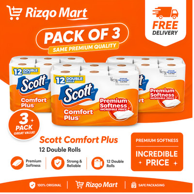 3 pack Comfortplus Toilet Paper, 12 Double Rolls, 231 Sheets per Roll