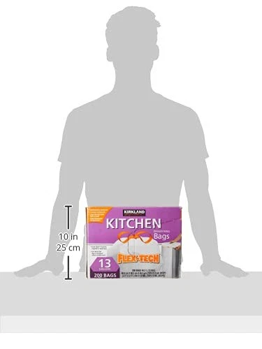 Bolsas de basura de cocina Kirkland Signature con cordón - 13 galones - 200 unidades Foto 3 de 3