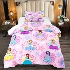 Princess Comforter Sets Twin for Girls, Cute Princess Bedding Comforter Sets,