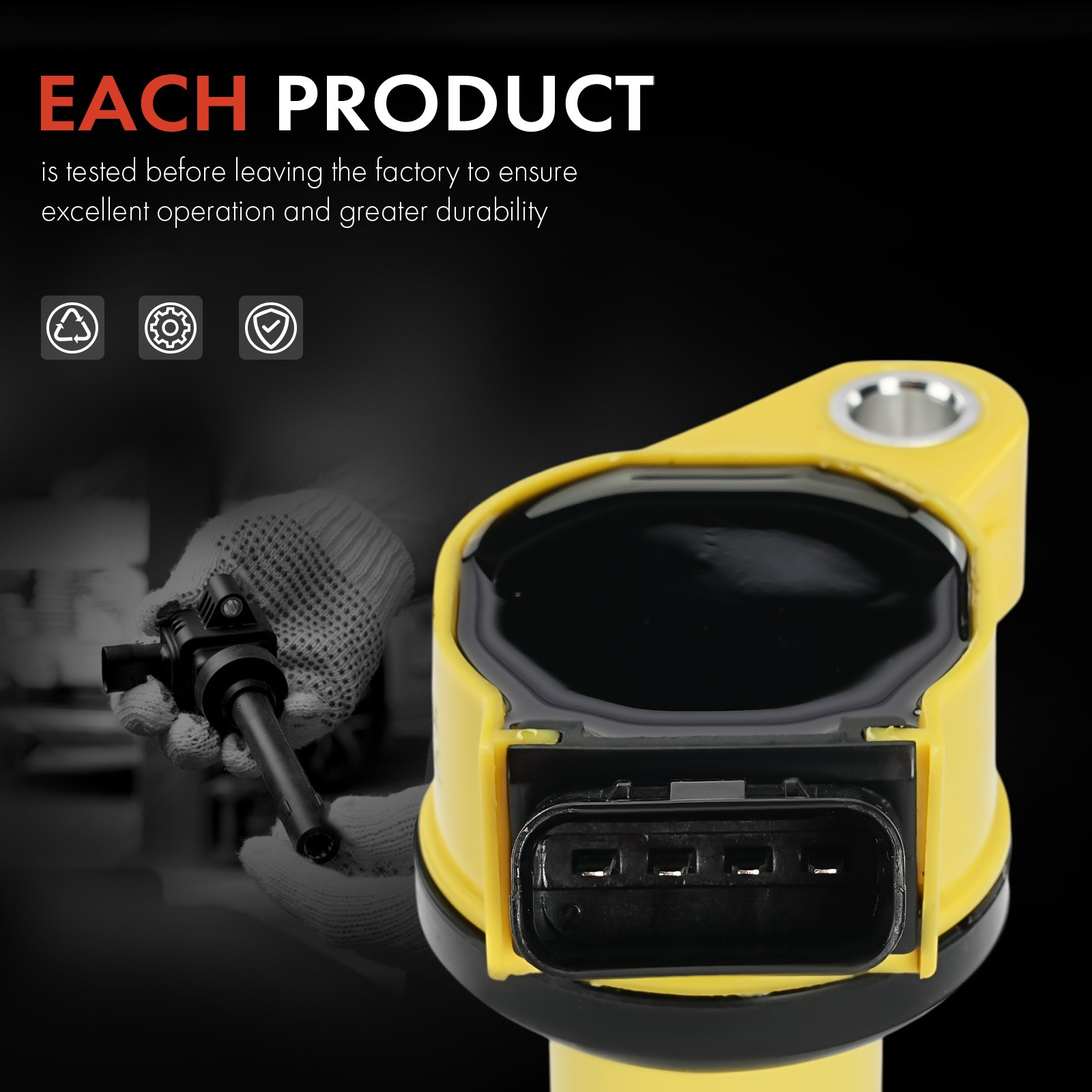6Pcs Yellow Ignition Coil for Toyota Camry RAV4 Highlander Tundra Lotus Lexus