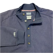 Adidas - AdiPURE Button Mock Pullover Blue Medium