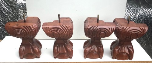 BC08 Furniture Feet Chair Ottoman Cabinet Sofa Ball Claw Cherry Fin 7" t 2 legs - Picture 2 of 3