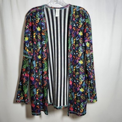 Crazy Train Women's Size Small Multicolor Long Sleeve Lightweight Open Cardigan