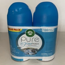 2 Air Wick Automatic Spray Refill / Fresh Waters / Fits Glade Automatic Sprayer