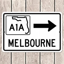 Melbourne Florida Scenic Highway A1A Road Sign Metal Beach Route Sign Wall Art