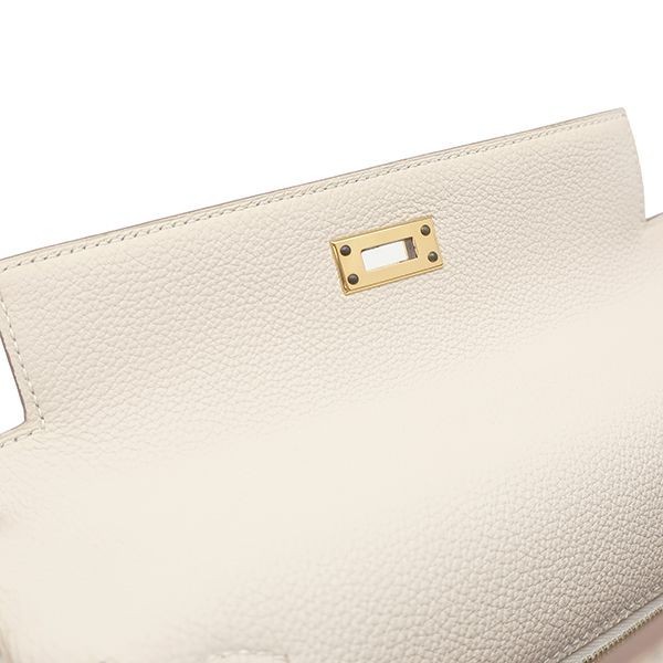 HERMES Kelly 25 2-Way Bag, Inner Stitching Togo Off-White U Stamp 9.4*7.4*3.9 in image 5