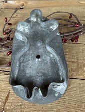 Antique Prairie Women Shaped Primitive Cookie Cutter Large Early Soldered Tin