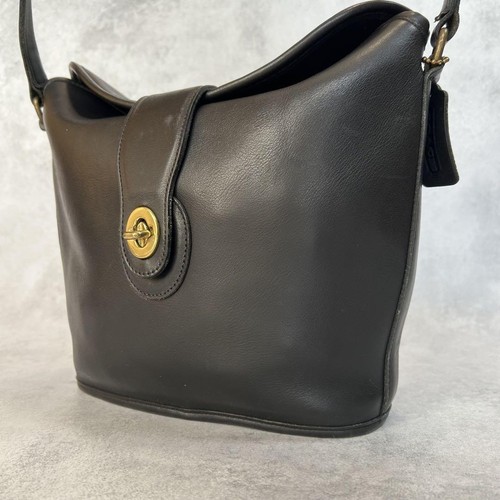 Vintage Coach 9948 Schultertasche schwarz Leder Japan kostenloser Versand gebraucht