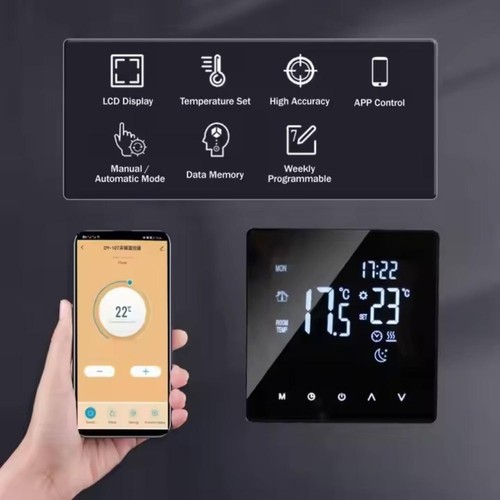 Smart Scene Wifi Przełącznik ścienny Dotykowy termostat Wyświetlacz D1P0 - Zdjęcie 6 z 20