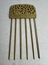 Vintage Decorative Hair Comb Pick Lift Gold Tone Victorian Accessory
