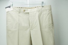 Burberry London Khaki Beige 100% Cotton Mens Pants Trousers Sz 48 EU NEW
