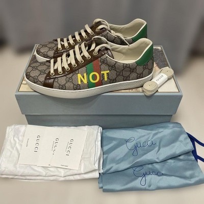 GUCCI Low Cut Sneakers Size 27.5cm 8.5 Green Red Web Stripe Canvas