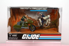 GI Joe 25th Anniversary Ram Cycle w Breaker vs Cobra Flight Pod w Tele-Viper