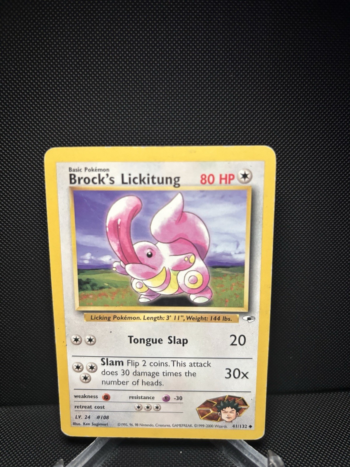Pokémon Brock's Lickitung 41/132 Gym Heroes Uncommon Regular Basic Card
