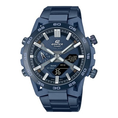 Solar Wristwatch CASIO EDIFICE SOSPENSIONE ECB-2000CB-2AEF Steel Blue Bluetooth