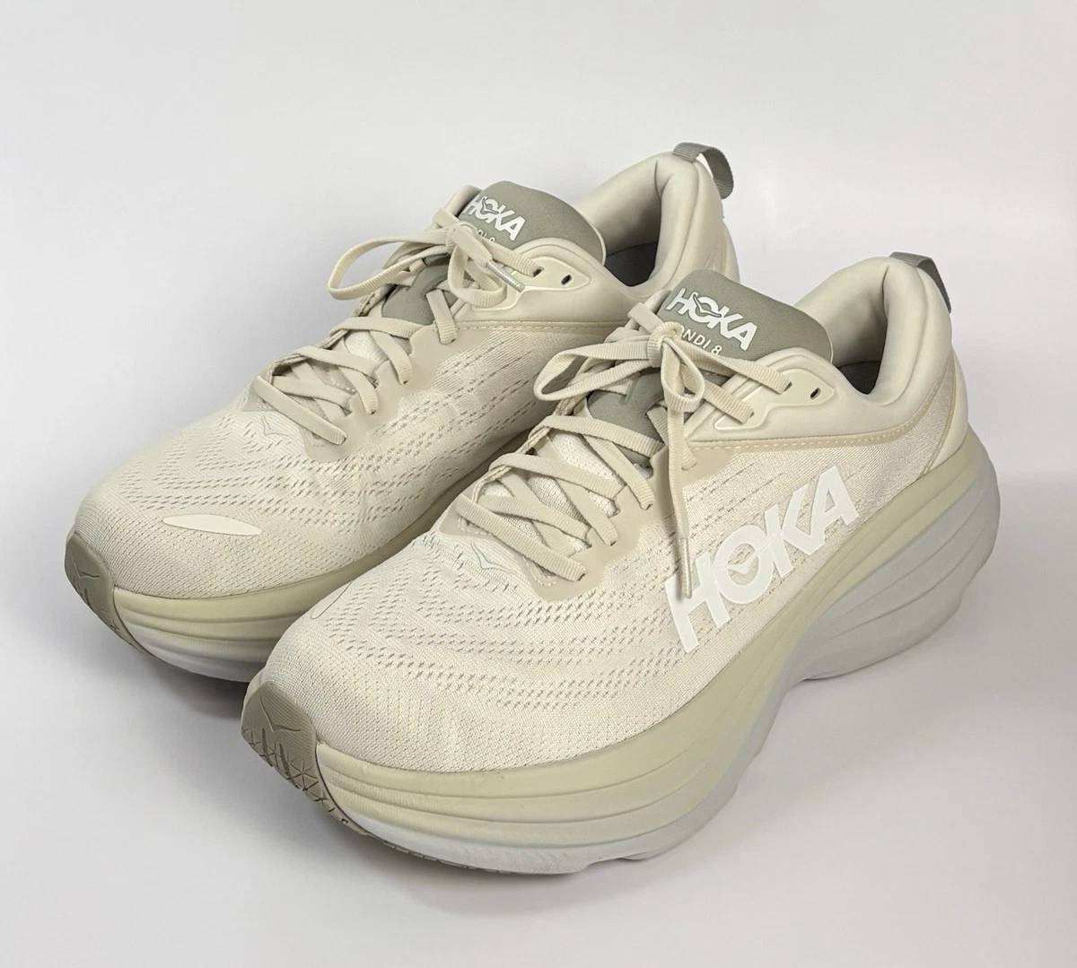 Hoka One One Bondi 8 1127953 OKB‎ Oatmilk Barley Running Shoes Men\'s 11.5 2E Hoka One One HOKA Bondi 8 Oat Milk Barley for sale | eBay main image 4