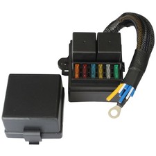 Pre-Wired Fuse Relay Box, 2 4-Pin 80A Relay Slots and 6 ATC/ATO Fuse Holder, Uni