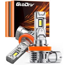 GloDrv H11 LED Headlight 6000K Low Beam Bulbs Conversion Kit Crystal White 2PCS