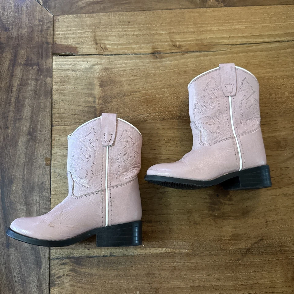 Botas vaqueras occidentales Masterson juveniles talla 5 M de cuero rosa Foto 2 de 4