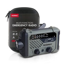 Tenergy Multifunctional Hand Crank Weather Radio with LED Flashlights, SOS...