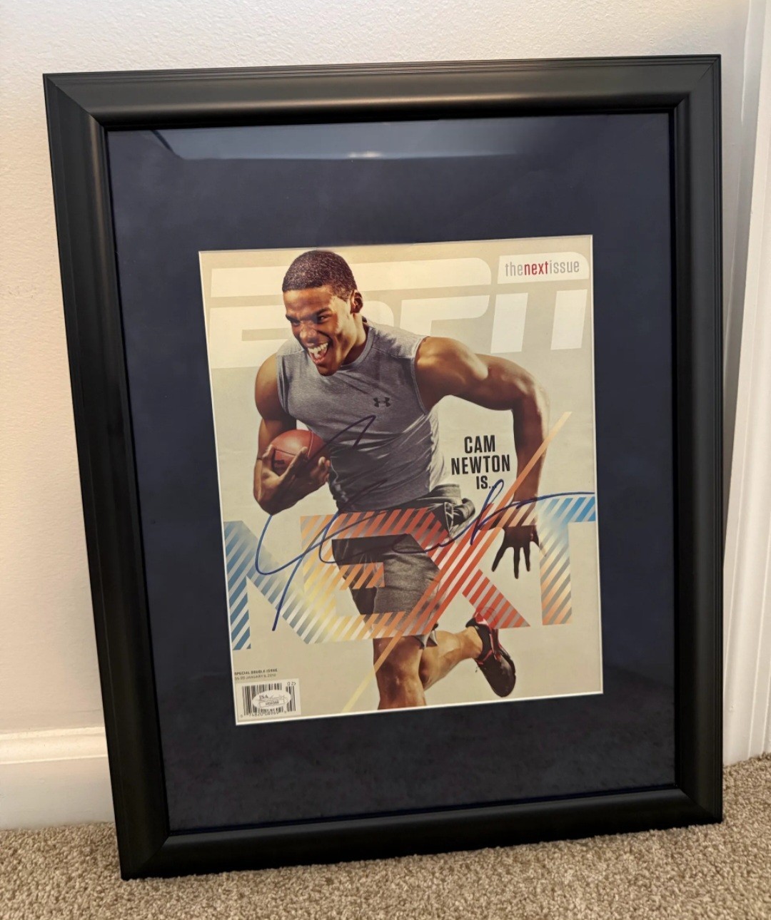 Cam Newton Autographed Signed Carolina Panthers ESPN Magazine Cover NEXT Issue, Framed, JSA Authentic 