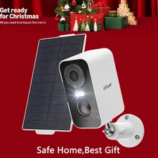 ieGeek Wireless Outdoor Solar Security Camera 2K Home WiFi Battery CCTV System