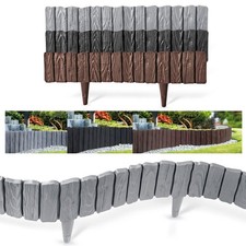 Lawn Wood-Effect Edging Border Garden Palisade  Flower Beds 2.26m / 7.4ft