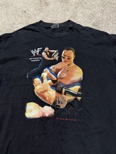 WWF The Rock Rocky 90s Black T-Shirt Mens Size XL Vintage Hanes Vintage WWE
