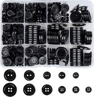 KnöPfe NäHen DIY Handwerk Schwarz Harz Rund 2-Loch 4-Loch 404 StüCk 10-23Mm
