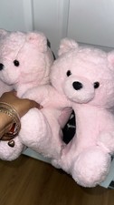 Plush Cozy Teddy Bear Slippers in HOT PINK color Animal slippers Brand New