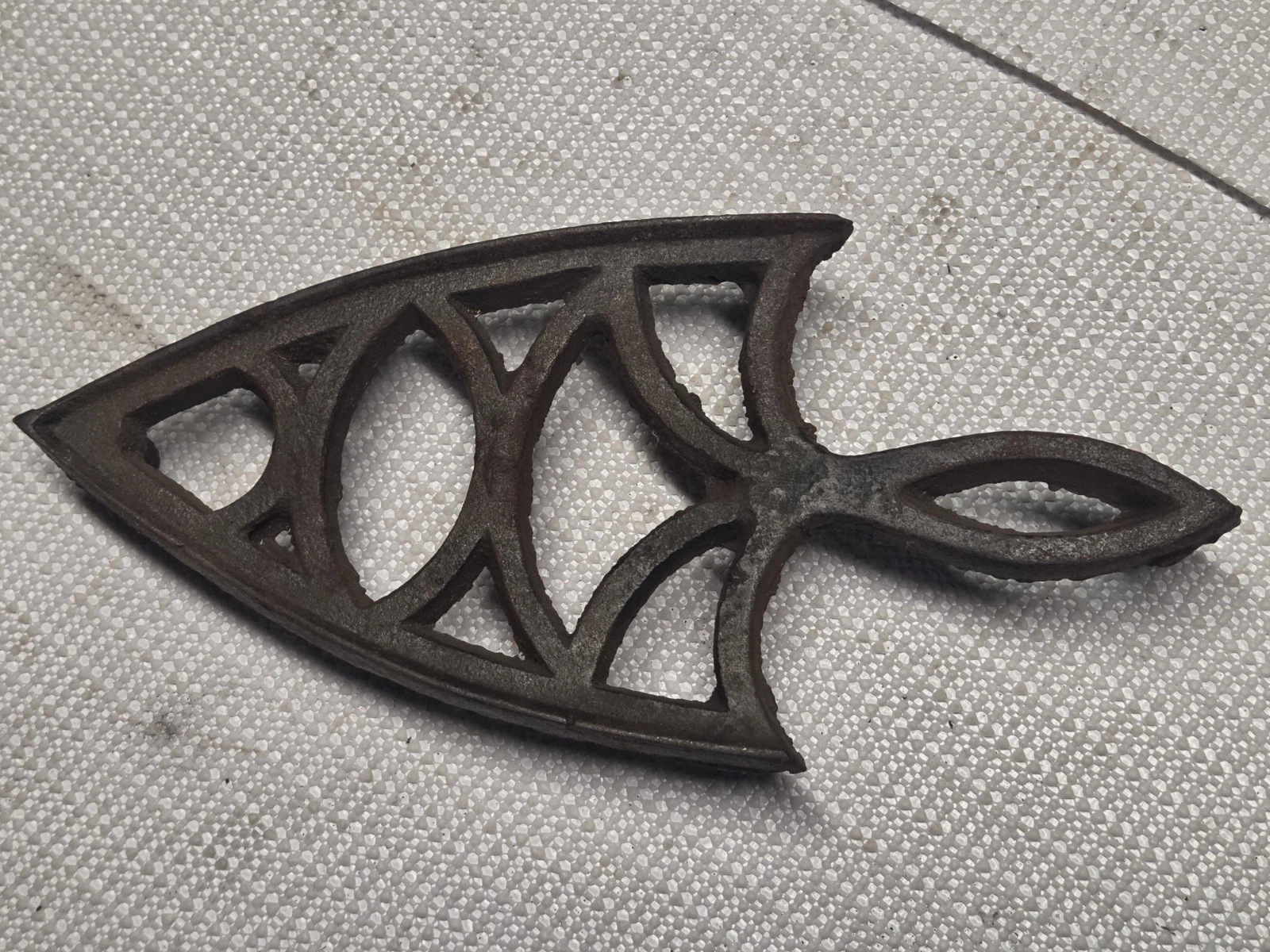Antique Cast Iron Trivet Set of 2,  Openwork Design image 7