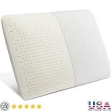 Natural Latex Pillow Ergonomic Support Breathable Ventilated Sleep Comfort New
