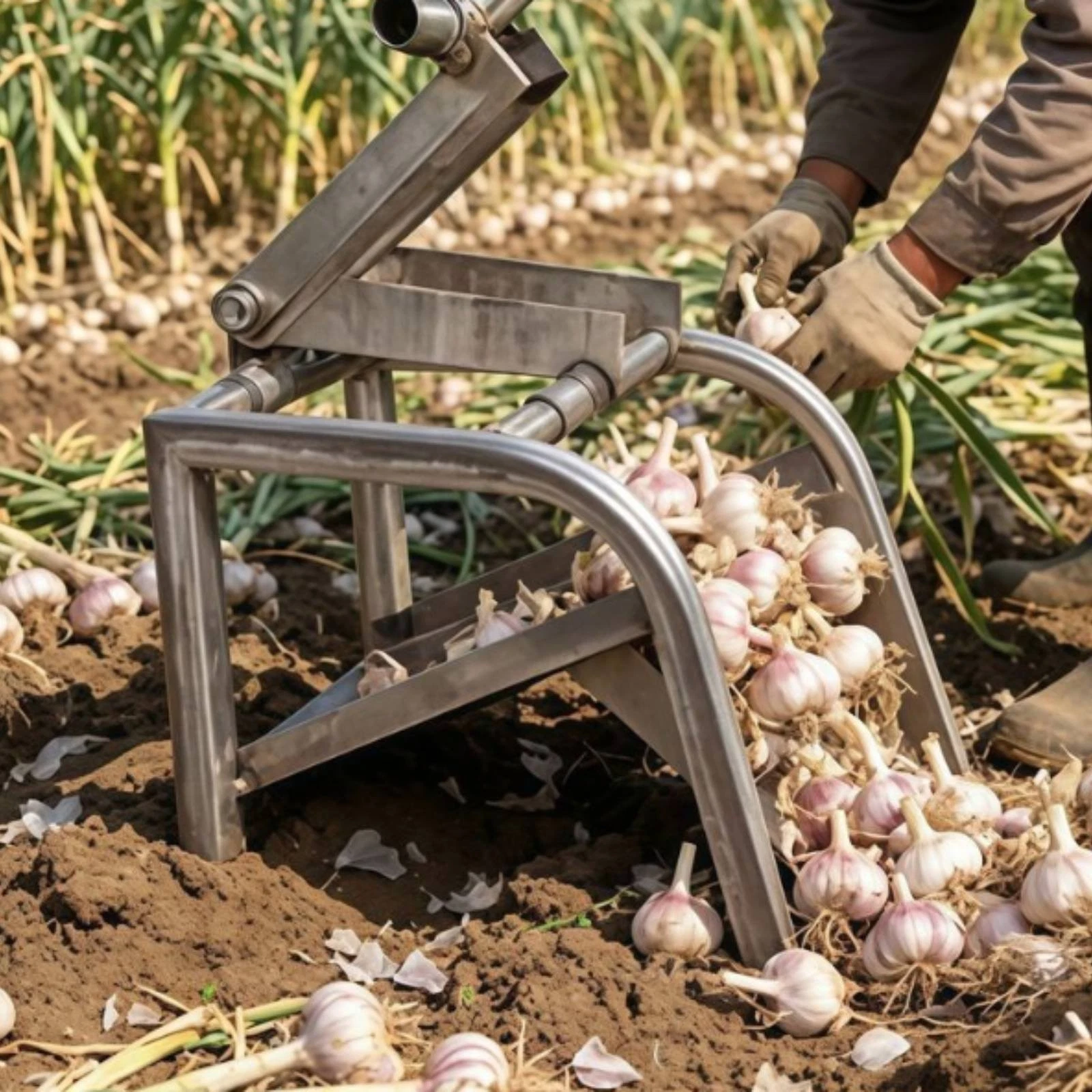 Garlic Multifunctional Double Blade Gathering Tool Labor Saving for Farmers
