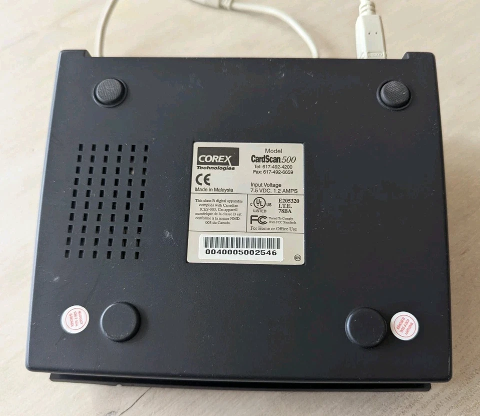 Corex CardScan 500 Business Card Scanner w/ USB Cable & User Guide - Image 4 of 4