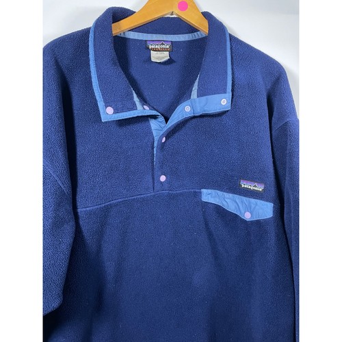 Patagonia Synchilla Herren XXL Fleecepullover Snap T blau Outdoor