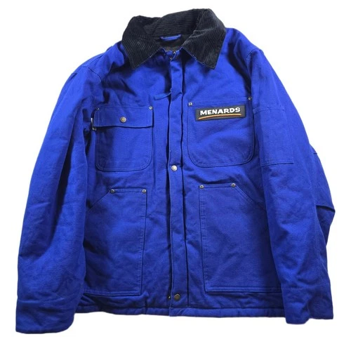 Menards Old Mill Canvas Work Jacket Men Small Blue Cotton Corduroy Collar Winter - product listing photo