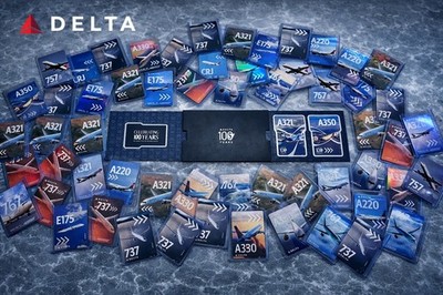  2025 Limited Edition Delta 100 Years Anniversary Set A321 & A350 Trading Cards